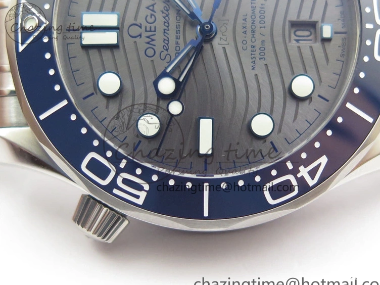 1225 Seamaster Diver 300M ORF 1:1 Best Edition Blue Ceramic Gray Dial on SS Bracelet A HighQuality 7867
